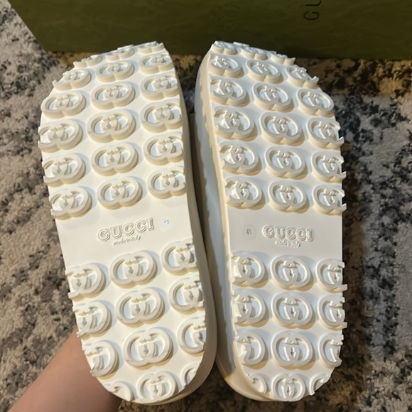 Gucci Interlocking G Slide Logo Sandal Off White - Picture 10 of 12